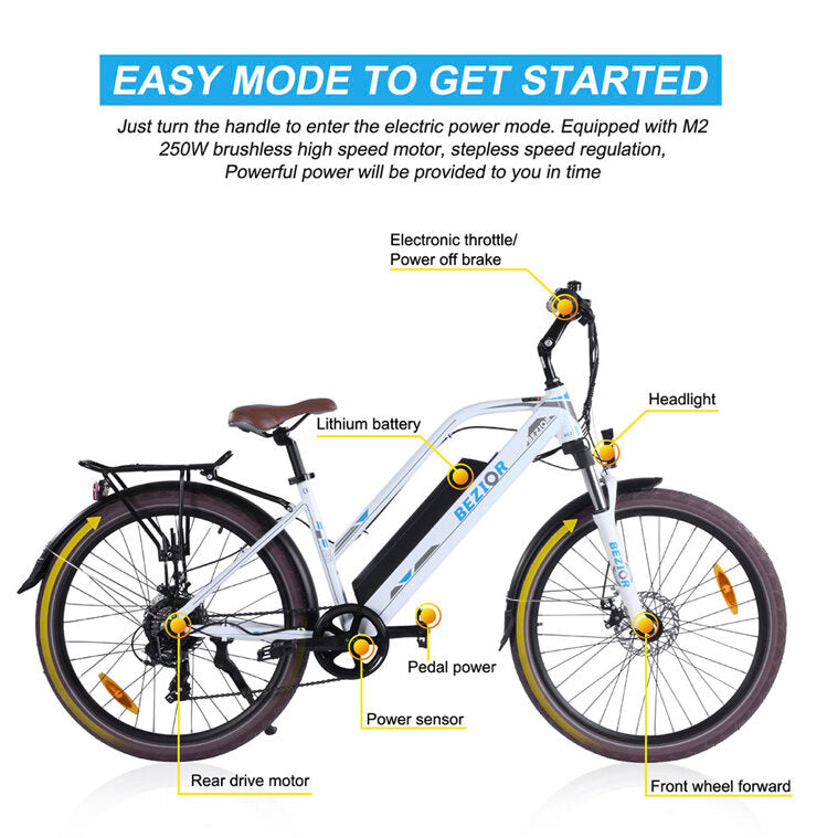 BEZIOR M2 Electric Bike - 250w with 12.5Ah Battery | Trim Tech