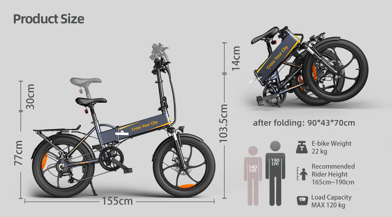 ADO A20 XE Folding Electric Bike - 350w 2022 Model | Trim Tech