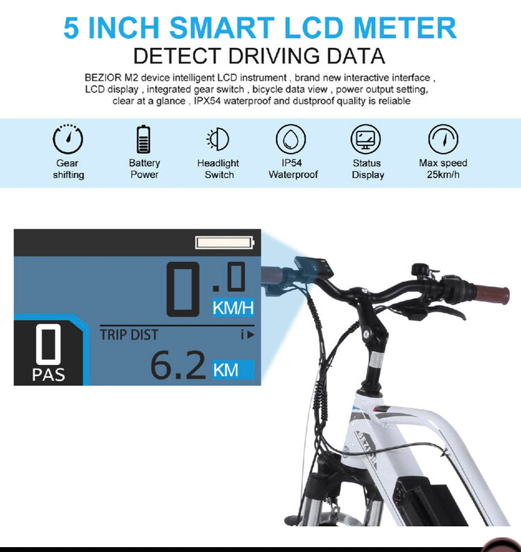 BEZIOR M2 Electric Bike - 250w with 12.5Ah Battery | Trim Tech